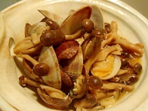 アサリとしめじのバター醤油　レンジで簡単